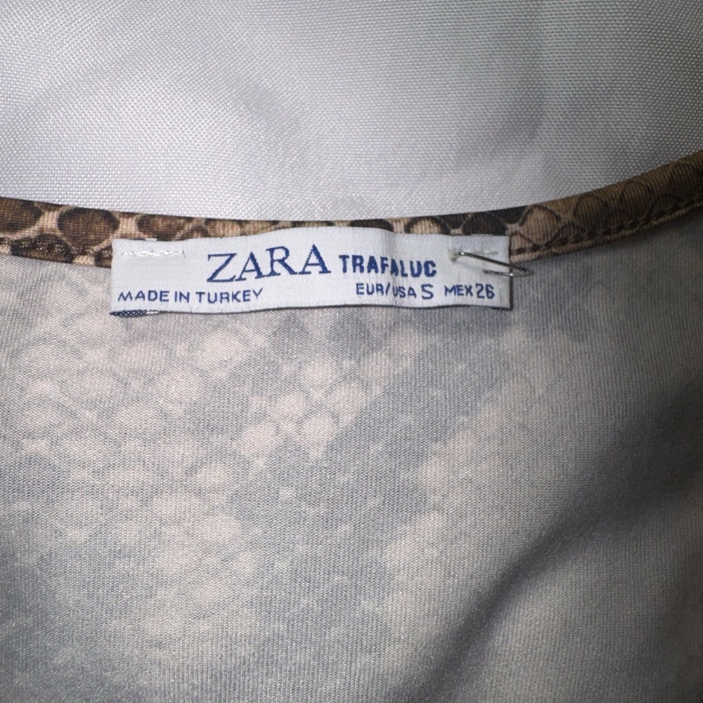 Zara Beige Snake Print Top - Picture 7 of 8